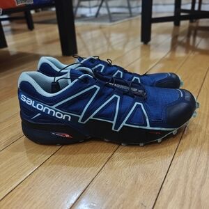 Salomon Womens Speedcross 4 402374 Blue Hiking Shoes Sneakers Size 11
